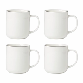 24 Seven Black Rim Mugs - Set of 4modern kitchen decor ,kitchen dinner set ,dinnerware 