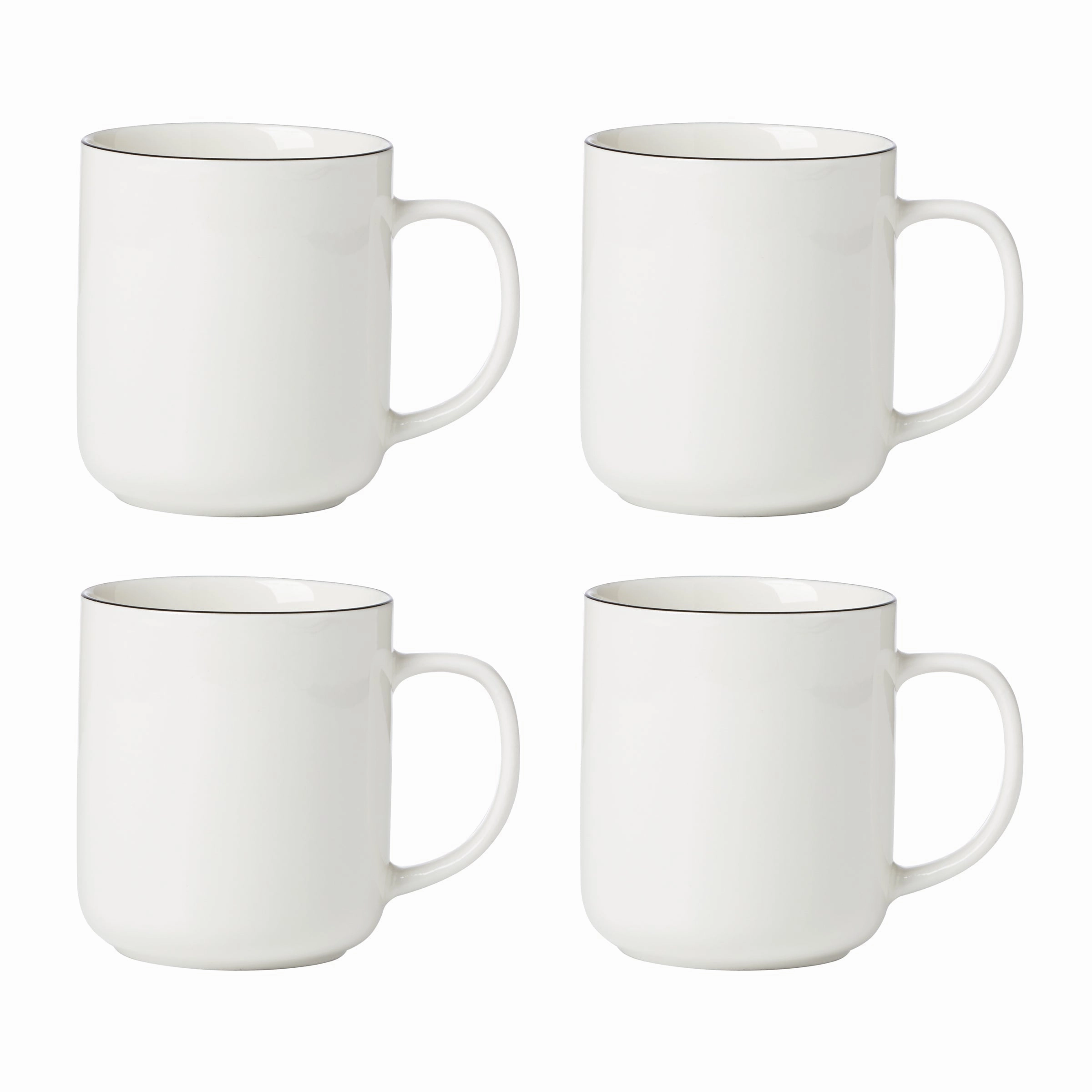 24 Seven Black Rim Mugs - Set of 4modern kitchen decor ,kitchen dinner set ,dinnerware 