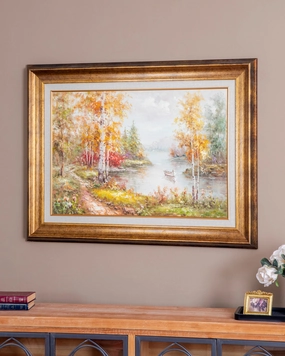 'Autumn Landscape' Handmade Oil Painting - 34x46 Inchnordic style wall decor
