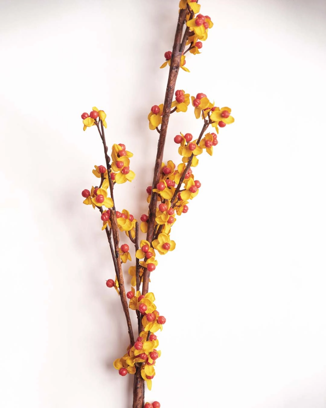 'Bittersweet Fruit' Decorative Faux Flower Stick - Orange