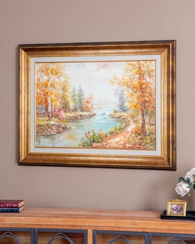 'Brown County' Handmade Oil Painting - 34x46 Inchnordic style wall decor