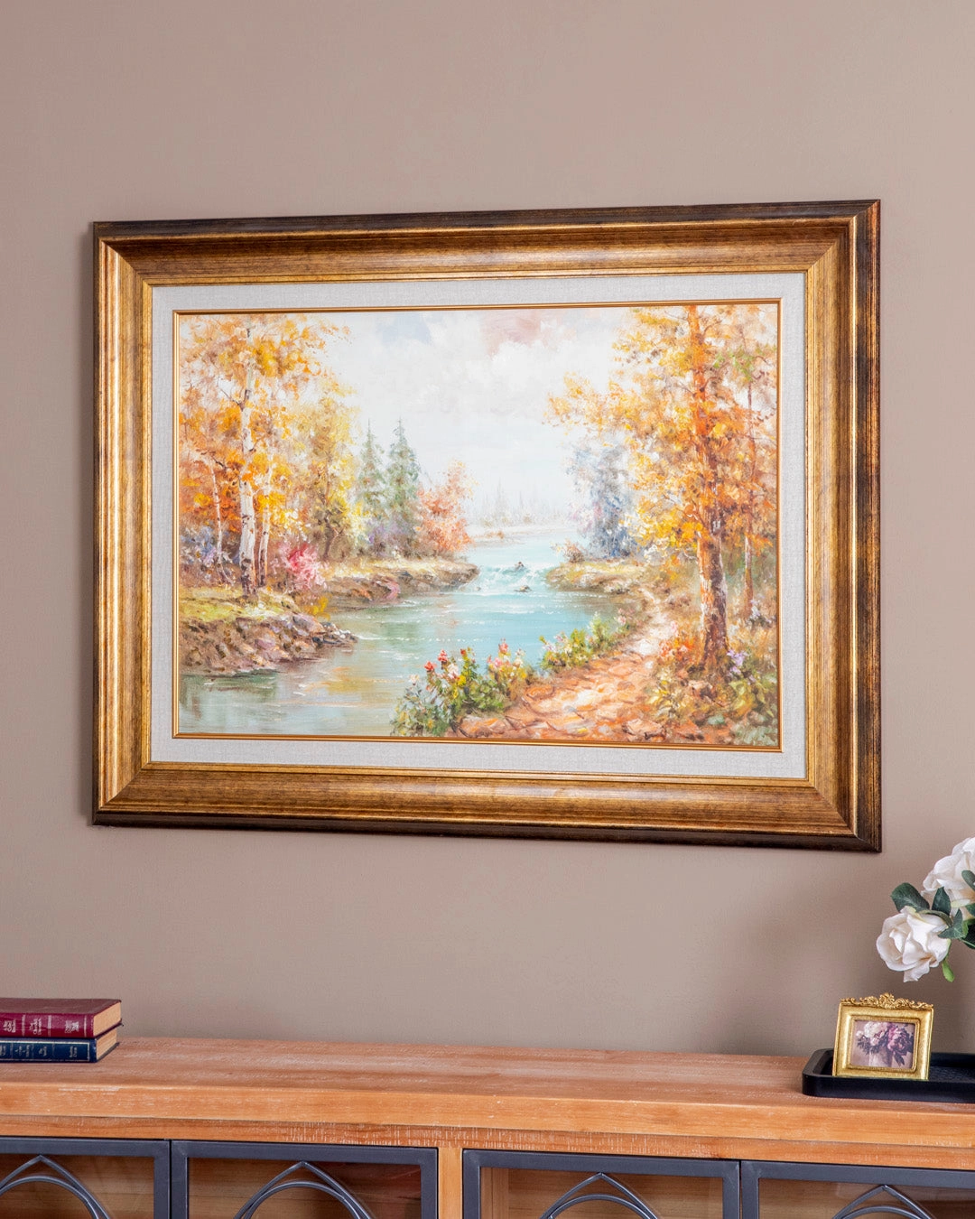 'Brown County' Handmade Oil Painting - 34x46 Inchnordic style wall decor