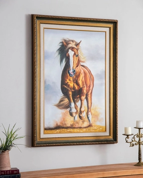 'Brown Horse' Handmade Oil Painting - 34x46 Inchnordic style wall decor
