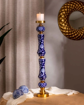 'Chrysanthemum' Ming Pillar Candle Holder - Largehome decor ,wall decor 