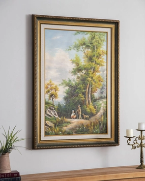 'Columbia Livia' Handmade Oil Painting - 34x46 Inchnordic style wall decor