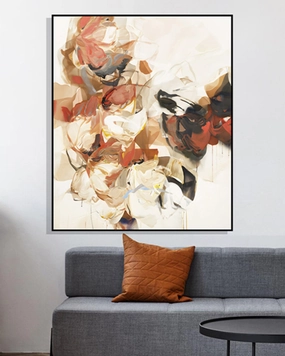 'Ember Petals' 3D Abstract Oil Printingnordic style wall decor