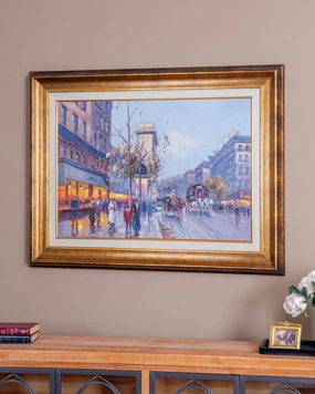 'Enchance Cityscape' Handmade Oil Painting - 34x46 Inchnordic style wall decor