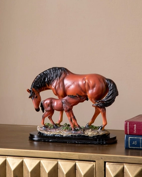 'Equine Nurturing' A Horse Feeding Figurinehome decor ,wall decor 