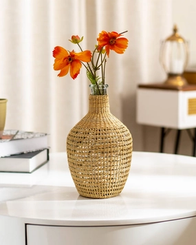 'Fiber Art Fusion' Macrame Glass Vasehome decor ,wall decor 