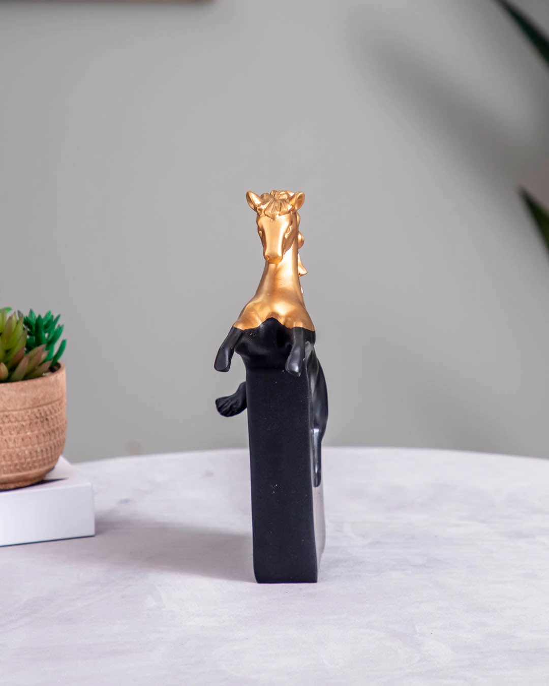 'Galloping Grace' Gold & Black Horse Figurine
