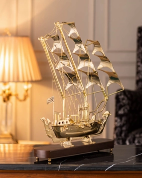'Golden Age' Handcrafted Brass Model Ship - Large - 26"home decor ,wall decor 