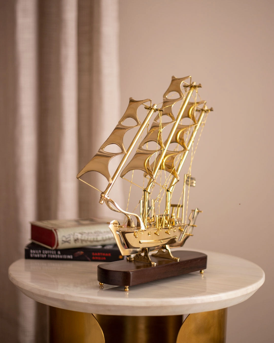 'Golden Age' Handcrafted Brass Model Ship - Small - 15"home decor ,wall decor 