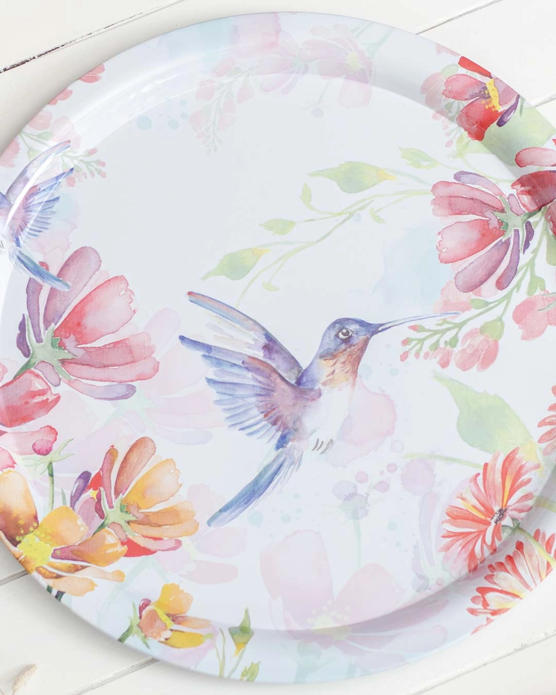 'Hummingbird' Round Serving Tray - Set Of 2