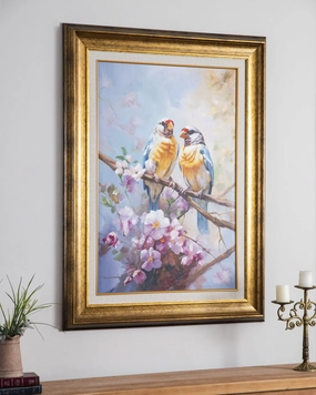 'Parrots' Handmade Oil Painting - 34x46 Inchnordic style wall decor