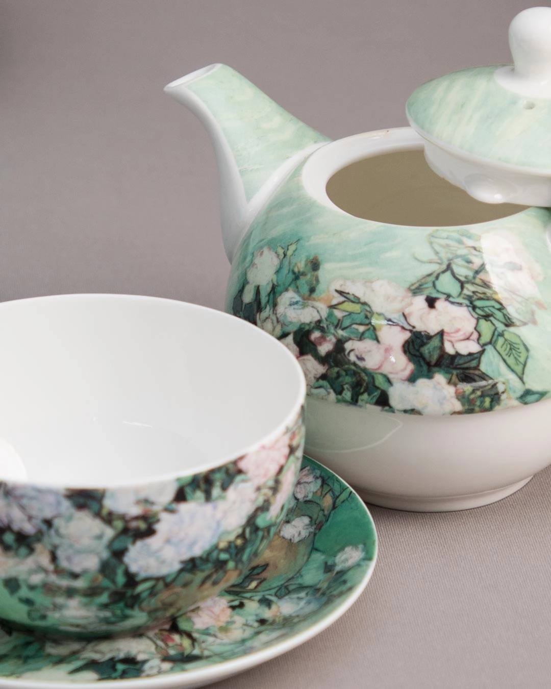 'Pink Roses' Vincent Van Gogh Tea for One Set