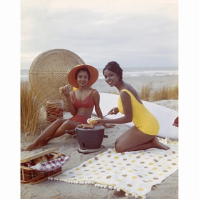 "Young Women on the Beach" from Getty Imagesnordic style wall decor