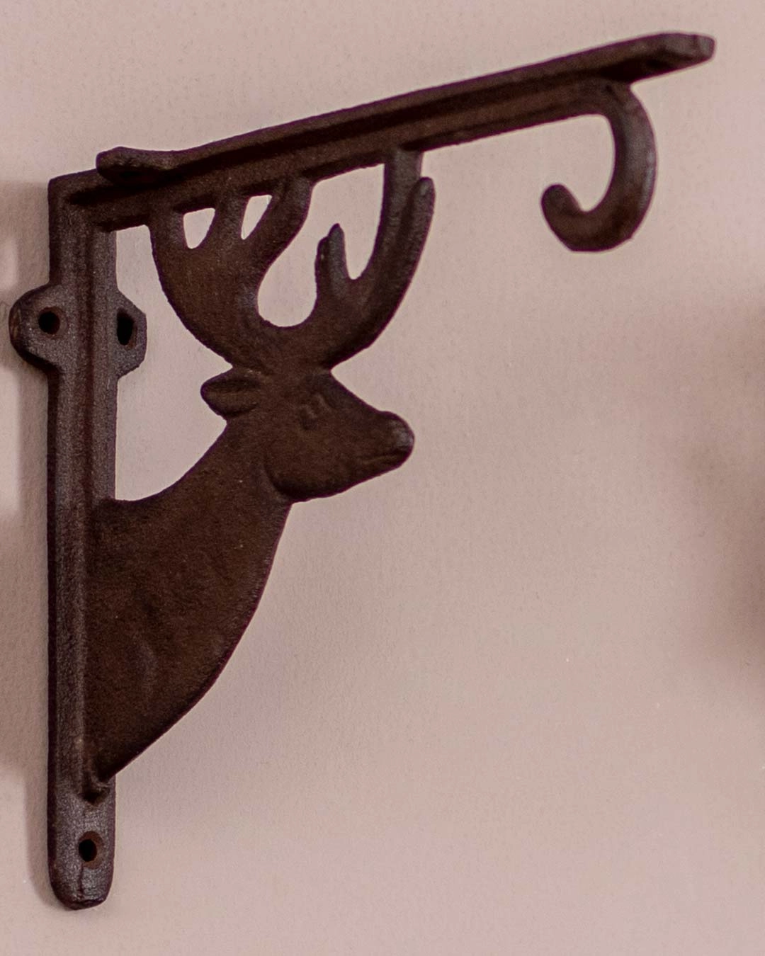 'Rein Deer' Cast Iron Decorative Shelf Set With Glass