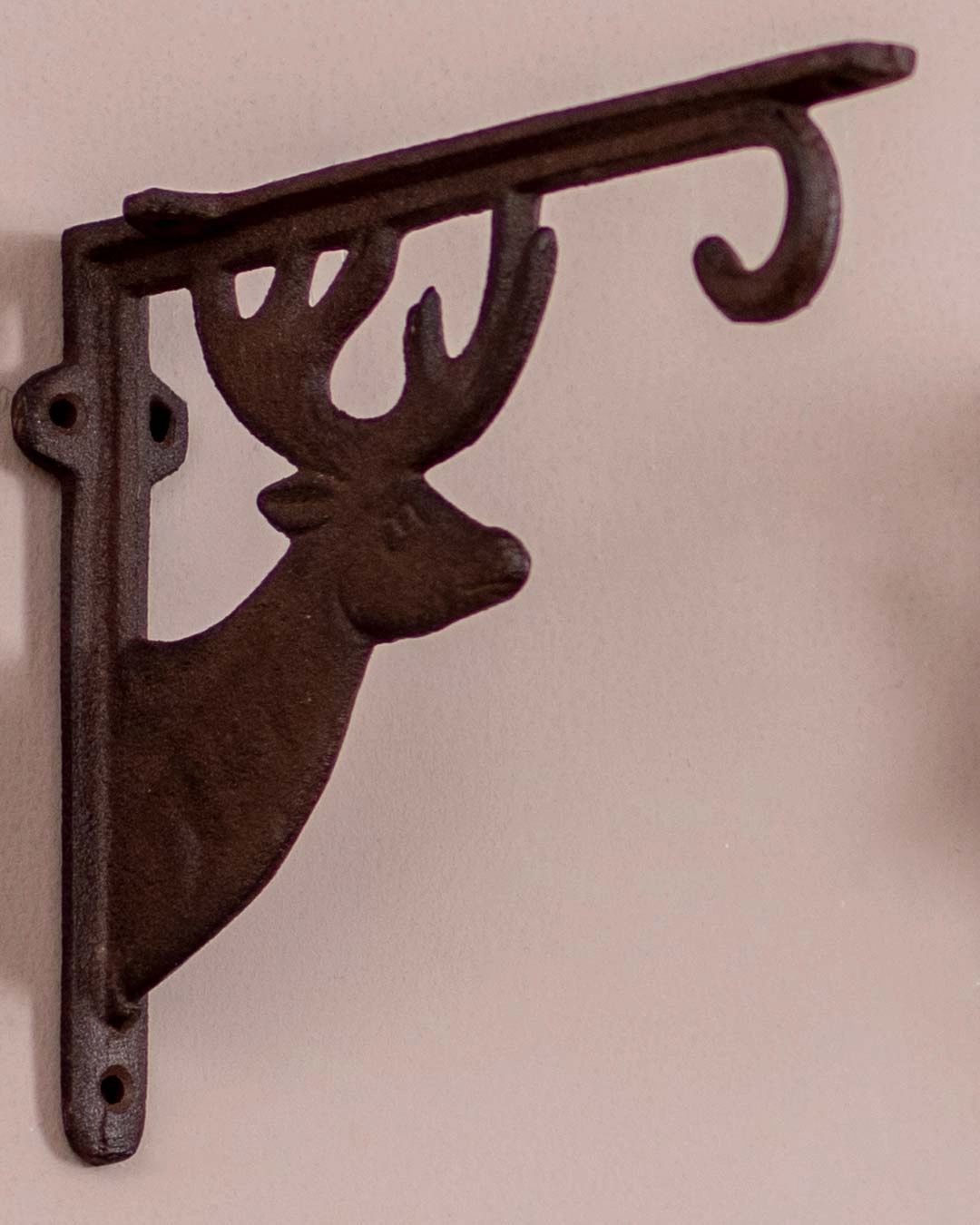 'Rein Deer' Cast Iron Decorative Shelf Set With Glass