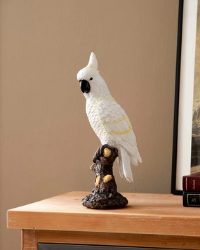'Snow Feather' Decorative Cockatoo Figurinehome decor ,wall decor 