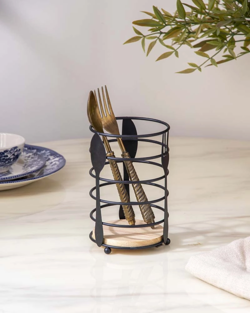 'Spoonful' Cutlery Stand - Blackmodern kitchen decor ,kitchen dinner set ,dinnerware 