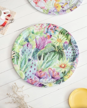 'Succulents' Round Serving Tray - Set Of 2modern kitchen decor ,kitchen dinner set ,dinnerware 