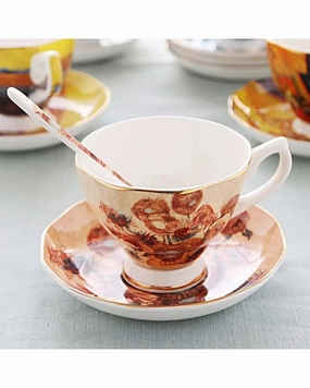 'Sunflowers' Vincent Van Gogh Painting Cup & Saucermodern kitchen decor ,kitchen dinner set ,dinnerware 