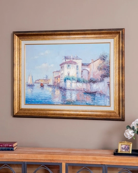'The Venice Canals' Handmade Oil Painting - 34x46 Inchnordic style wall decor