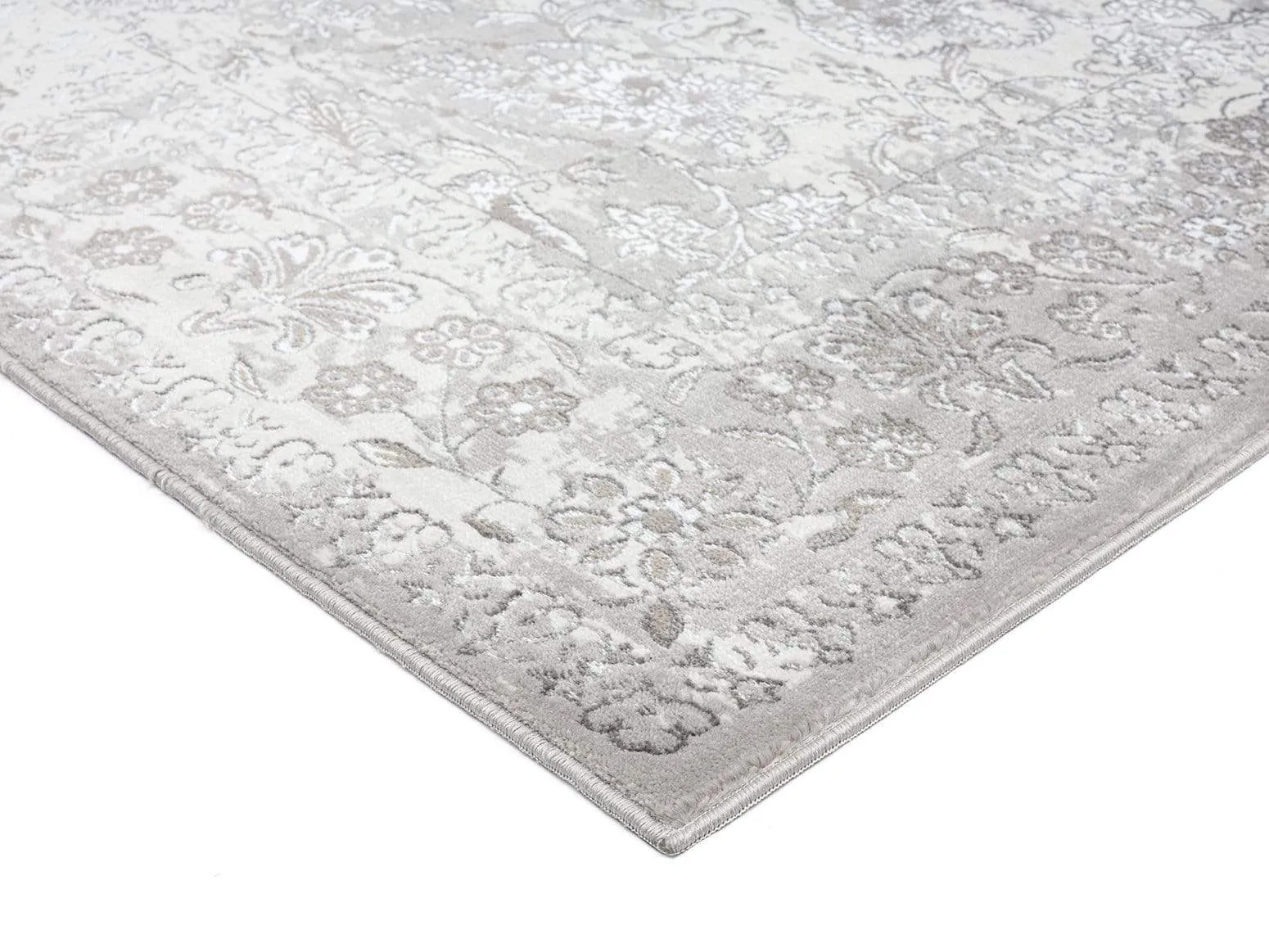 Aaerin Charcoal Grey And Ivory Traditional Distressed Rug *NO RETURNS UNLESS FAULTY