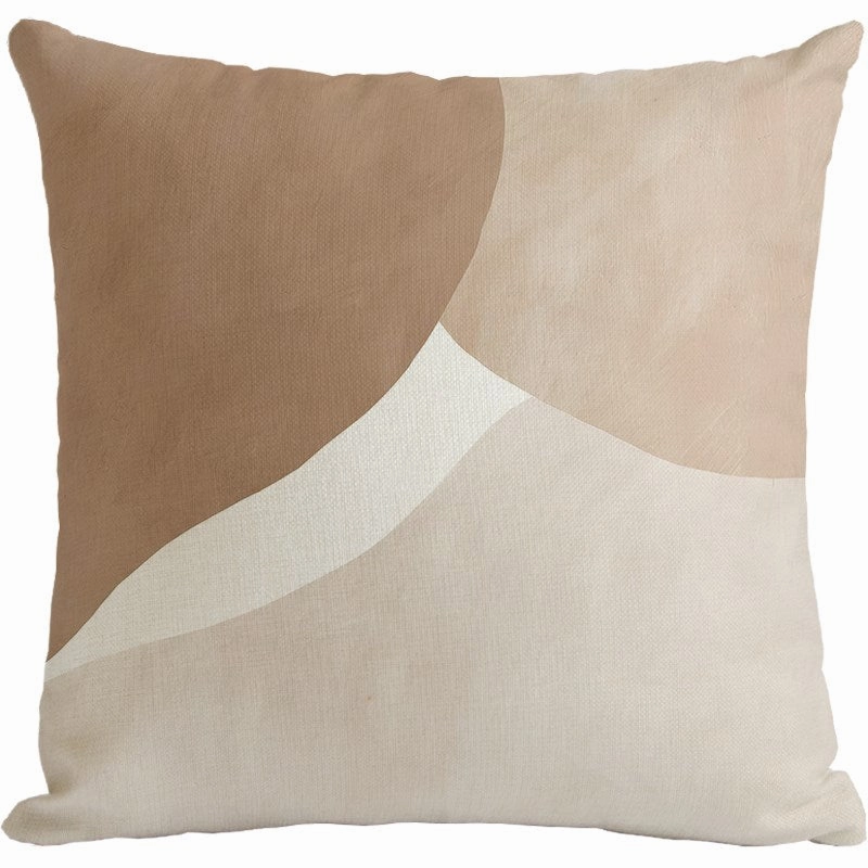 Abstract Beige Throw Cushion