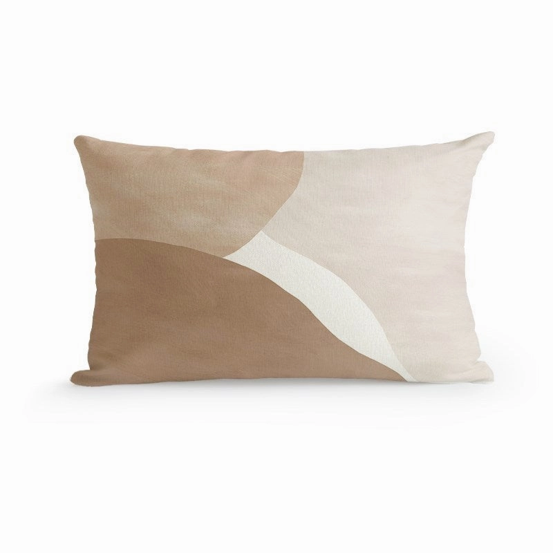 Abstract Beige Throw Cushion