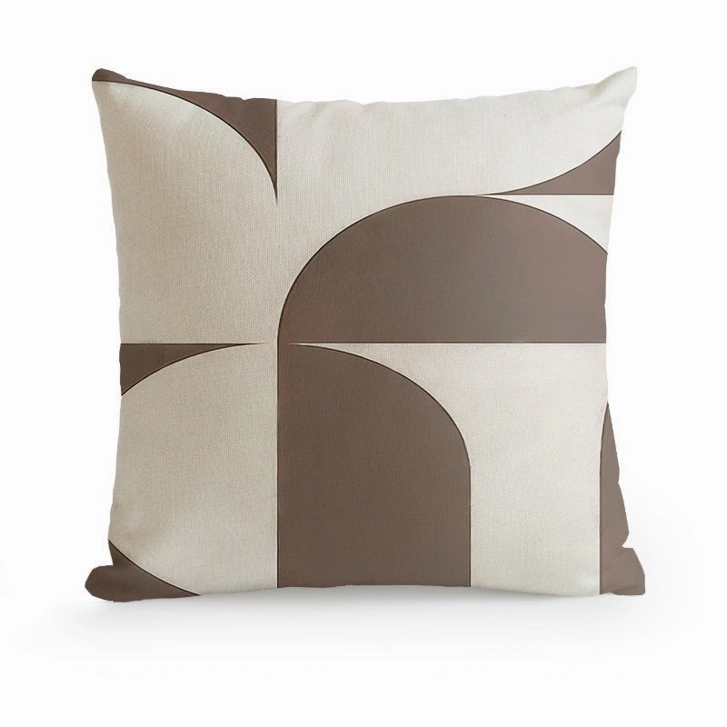 Abstract Beige Throw Cushion