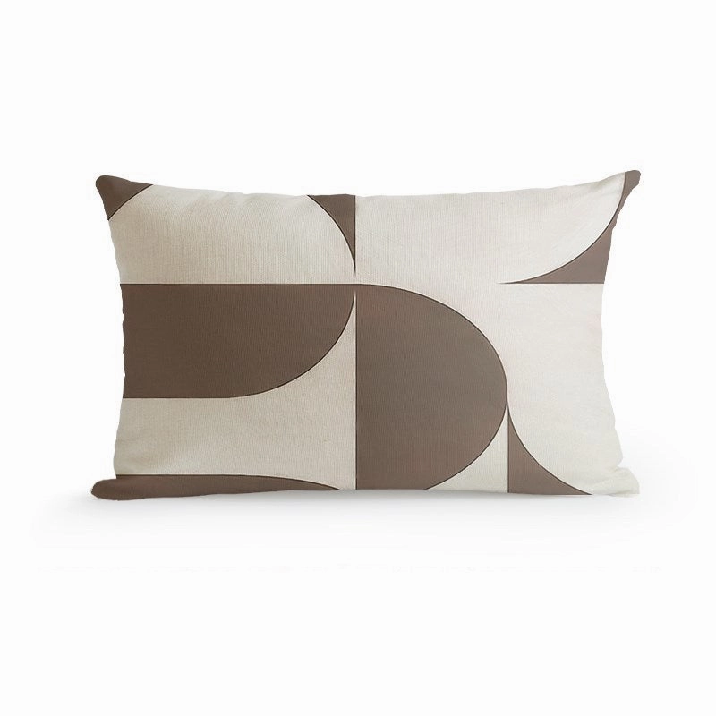 Abstract Beige Throw Cushion