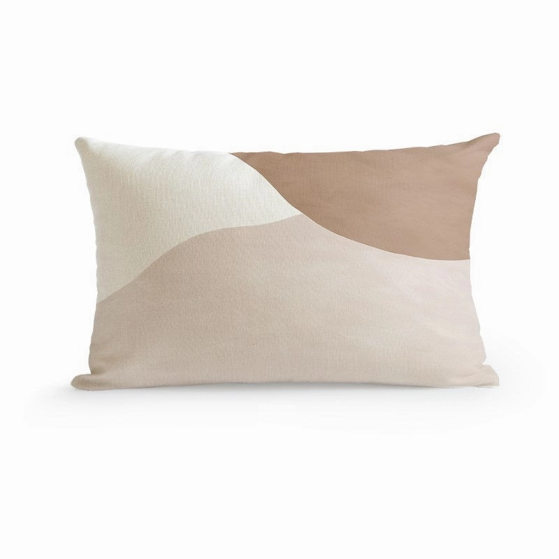 Abstract Beige Throw Cushion