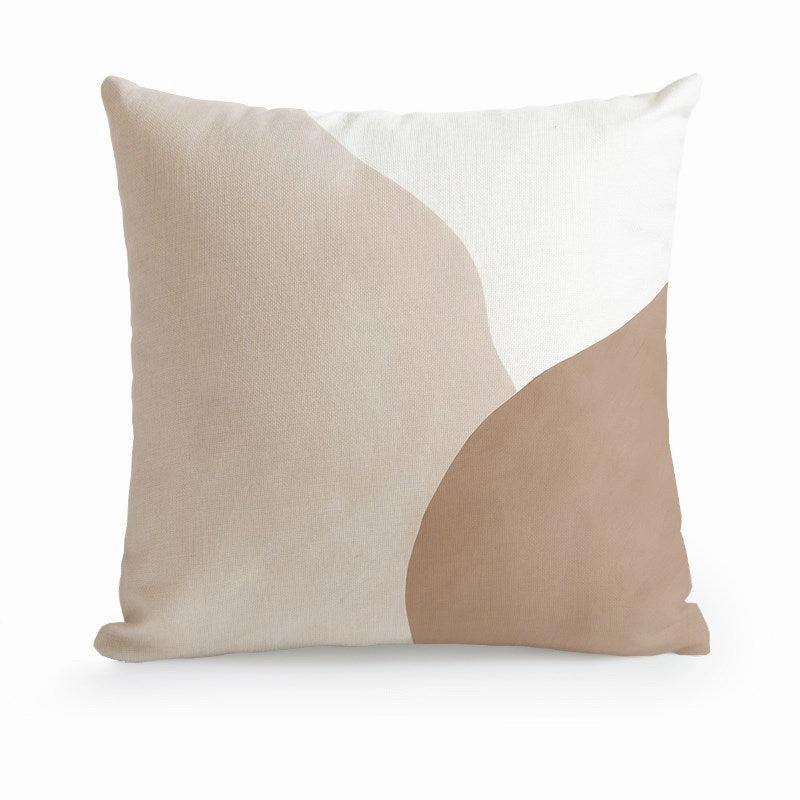 Abstract Beige Throw Cushion