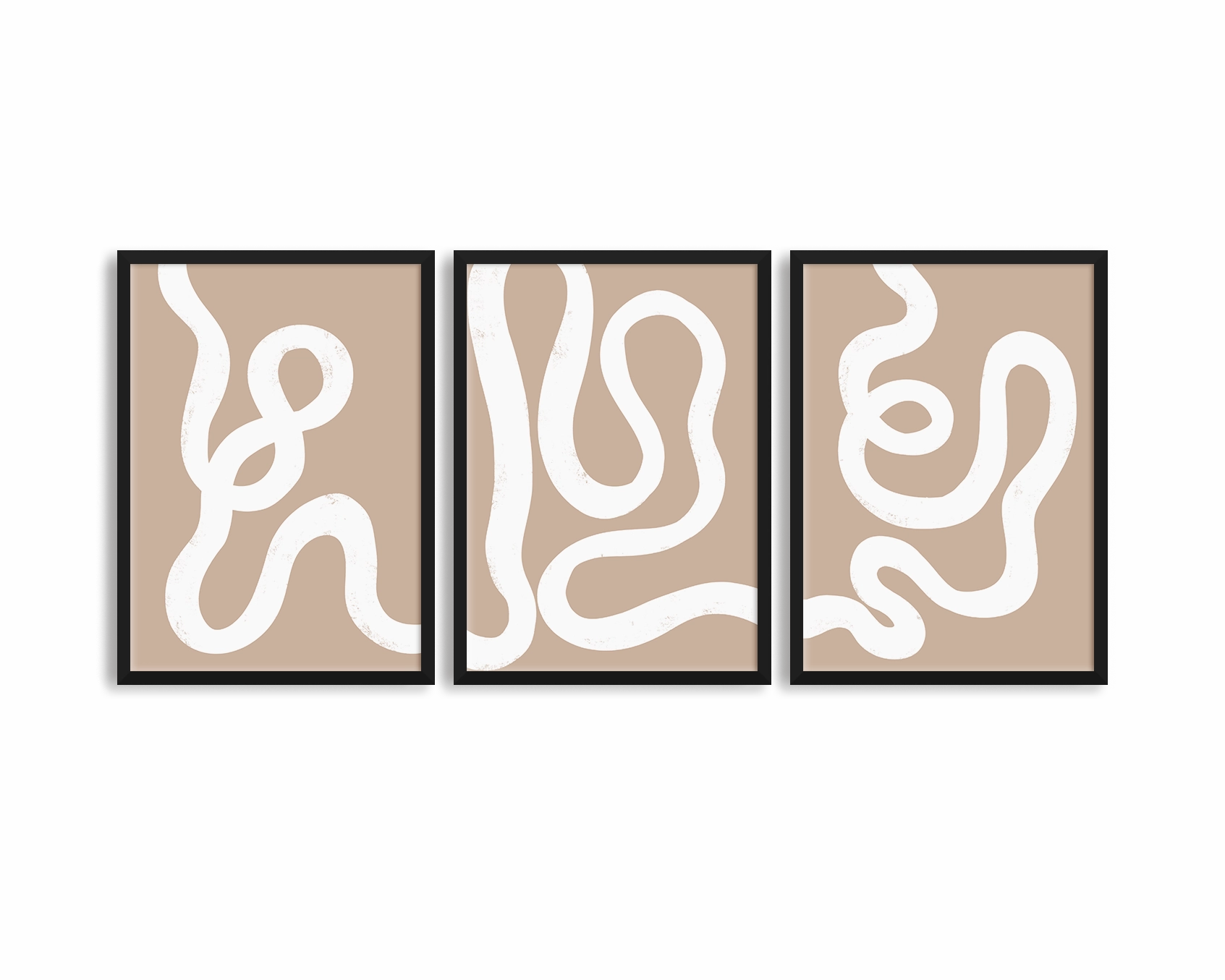Abstract Lines Brown Print Trionordic style wall decor
