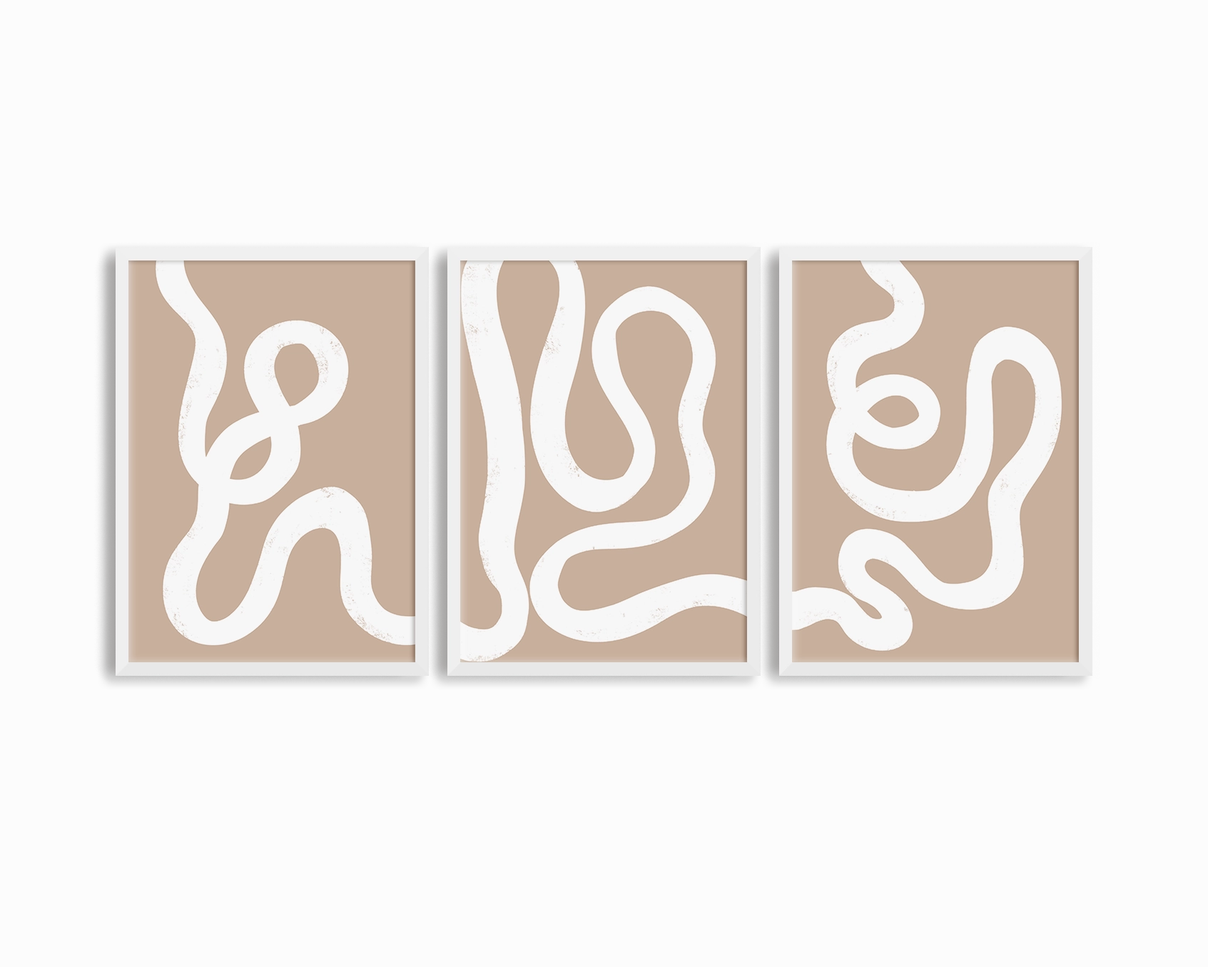 Abstract Lines Brown Print Trio
