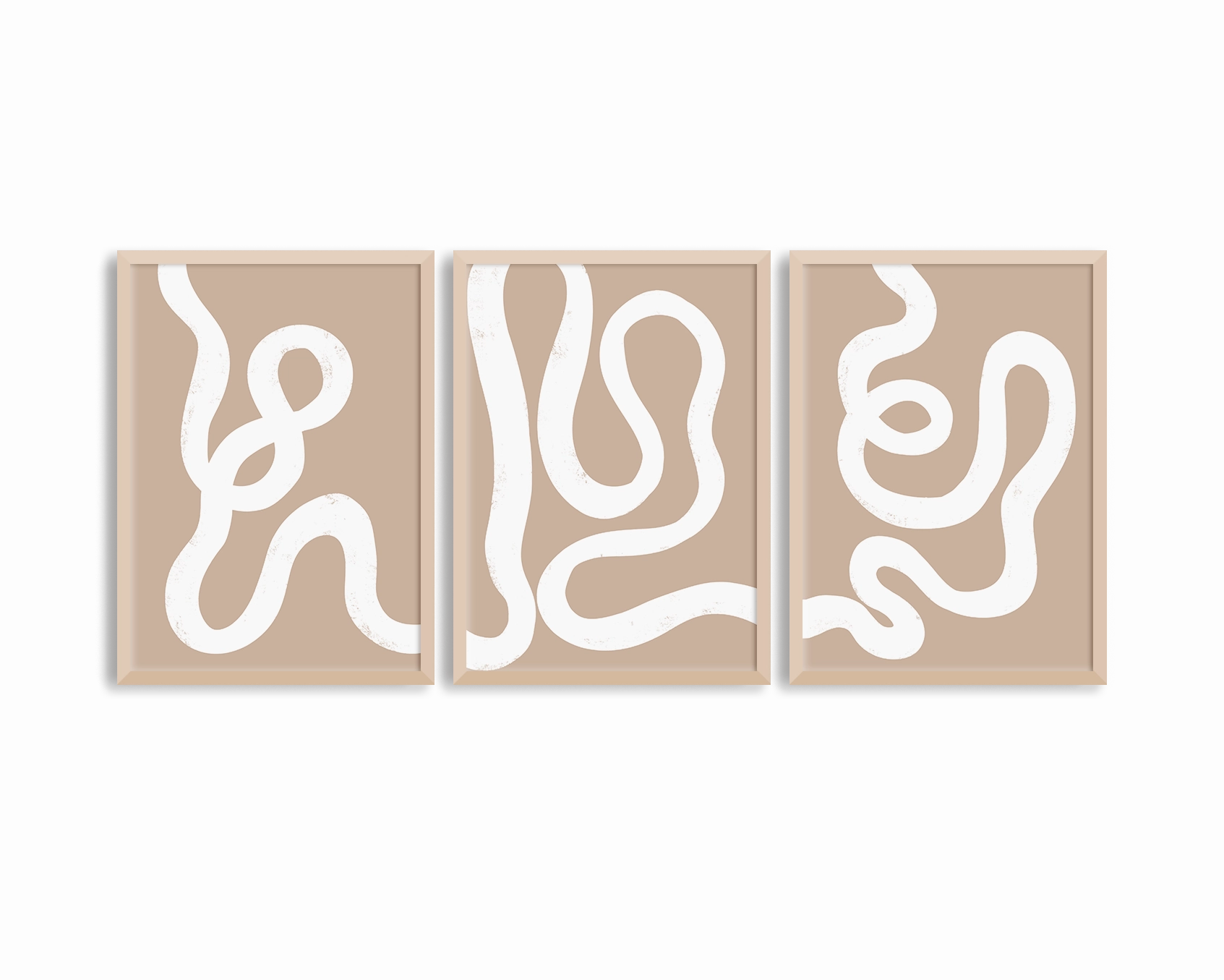 Abstract Lines Brown Print Trio