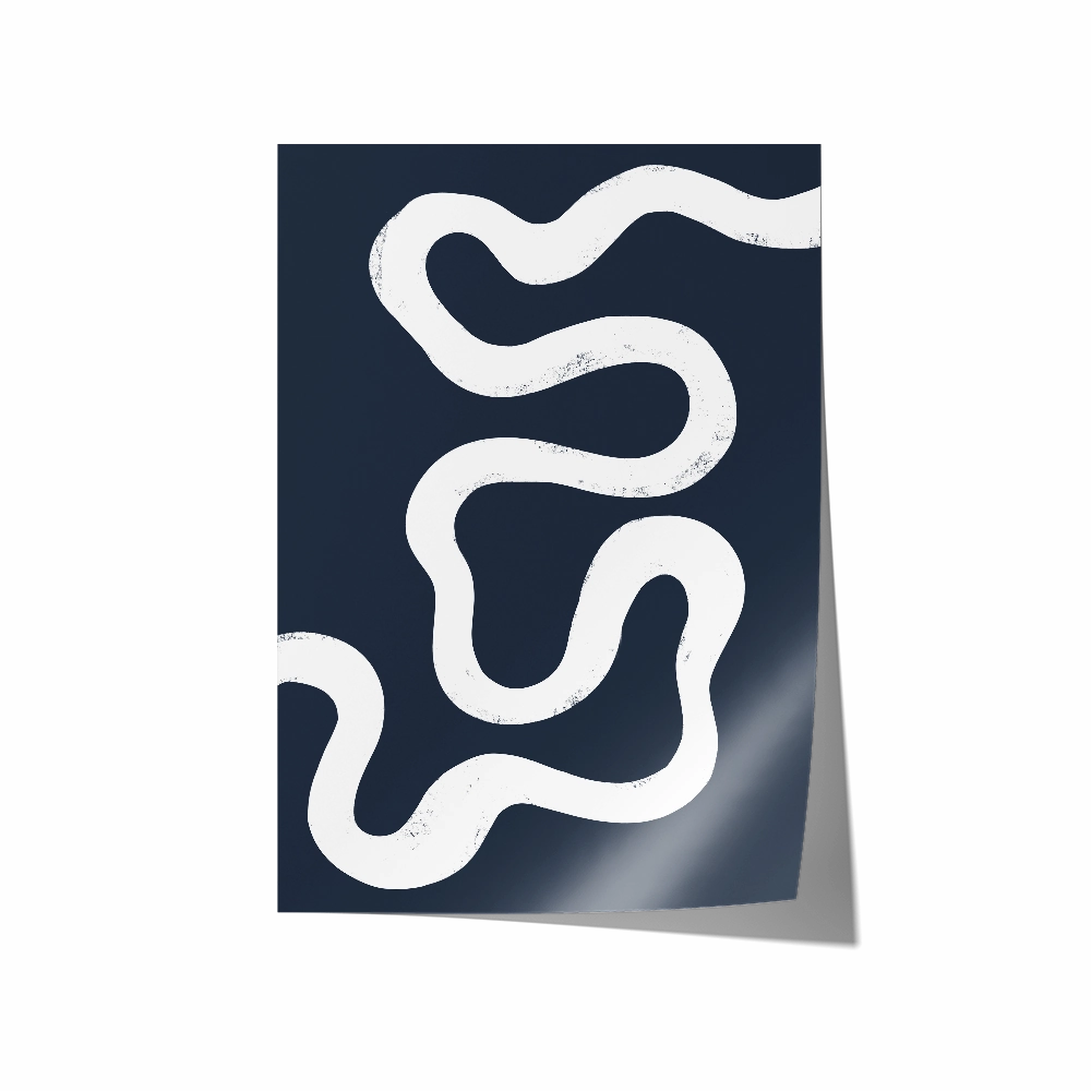 Abstract Lines Center Blue