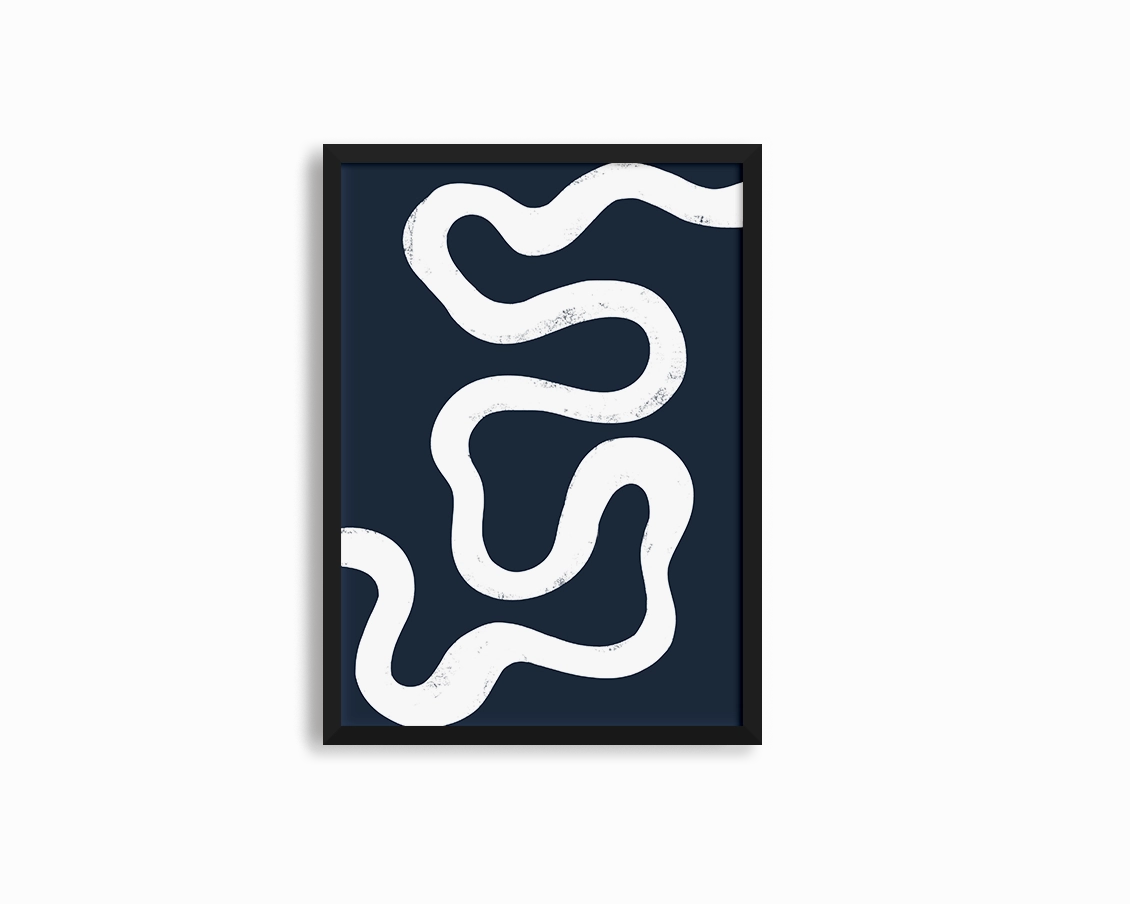 Abstract Lines Center Bluemodern abstract painting decor