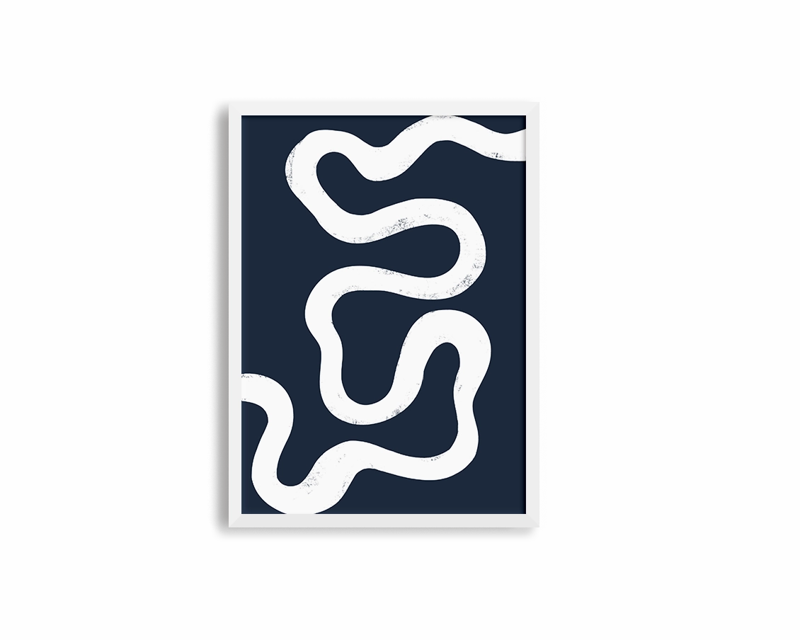 Abstract Lines Center Blue