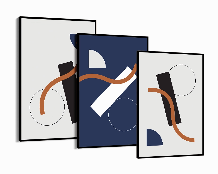 Abstract Shapes Print Concept #1- Three Frames