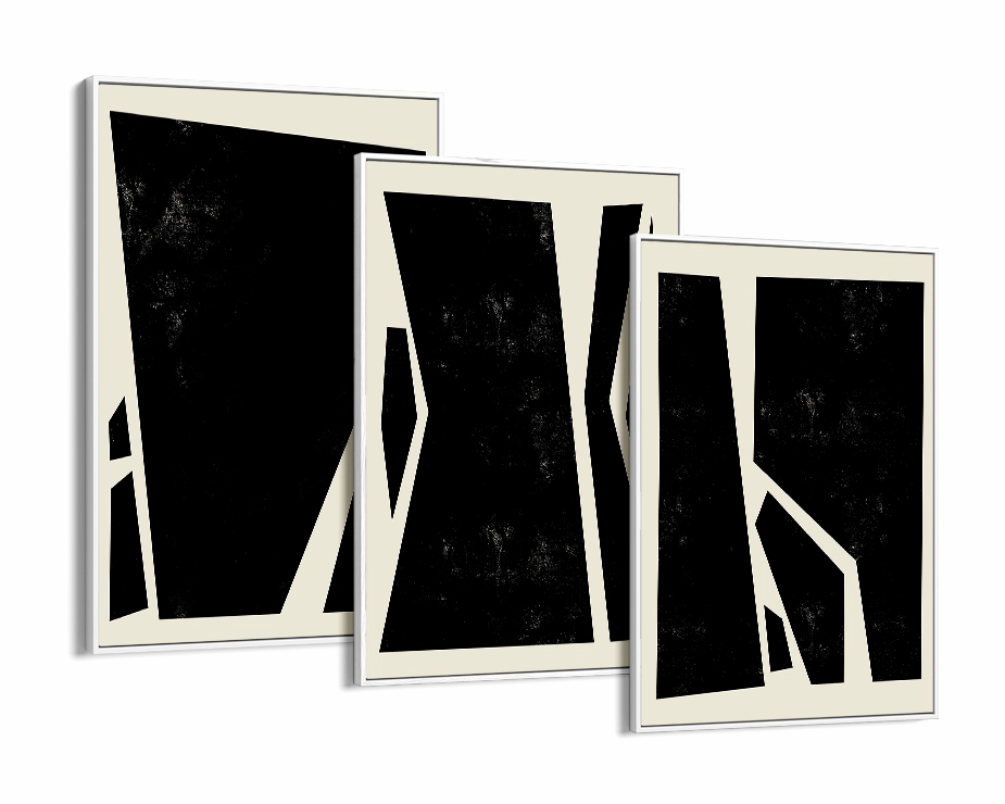 Abstract Squares Black Trio Set