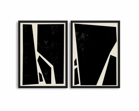 Abstract Squares Black Two Printsmodern abstract painting decor