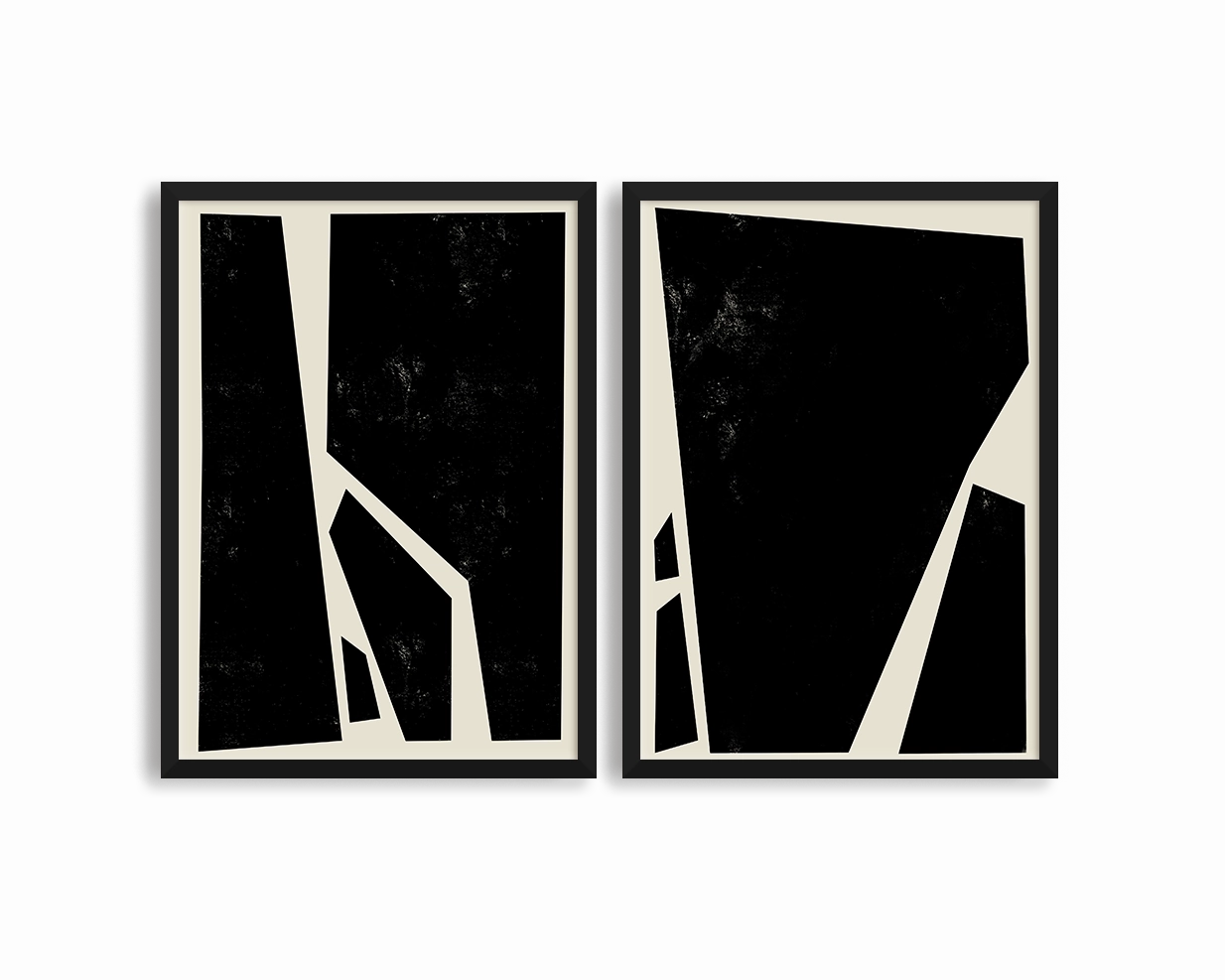 Abstract Squares Black Two Printsmodern abstract painting decor