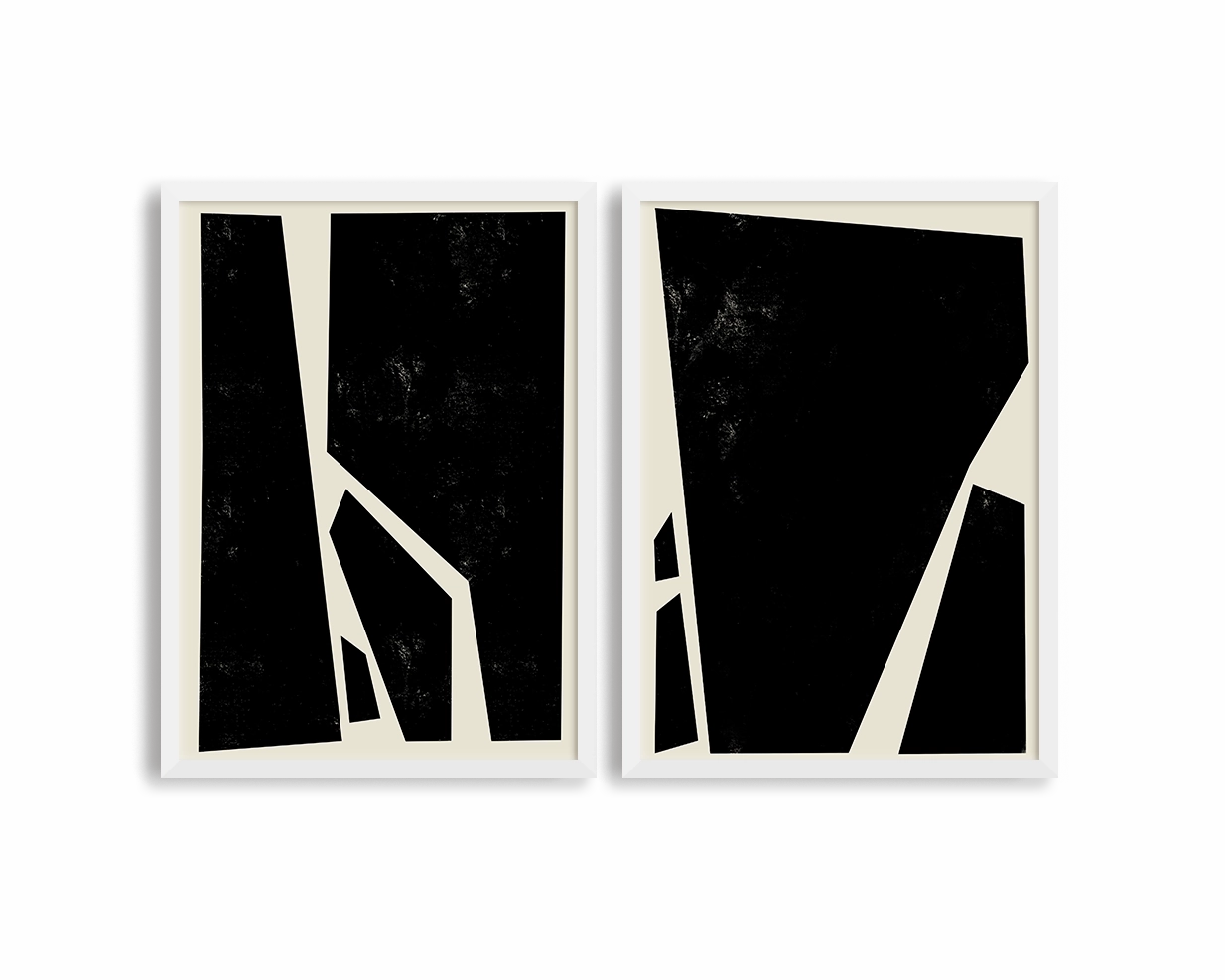 Abstract Squares Black Two Prints