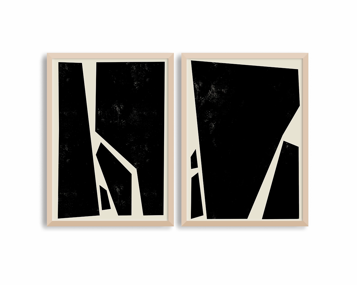 Abstract Squares Black Two Prints
