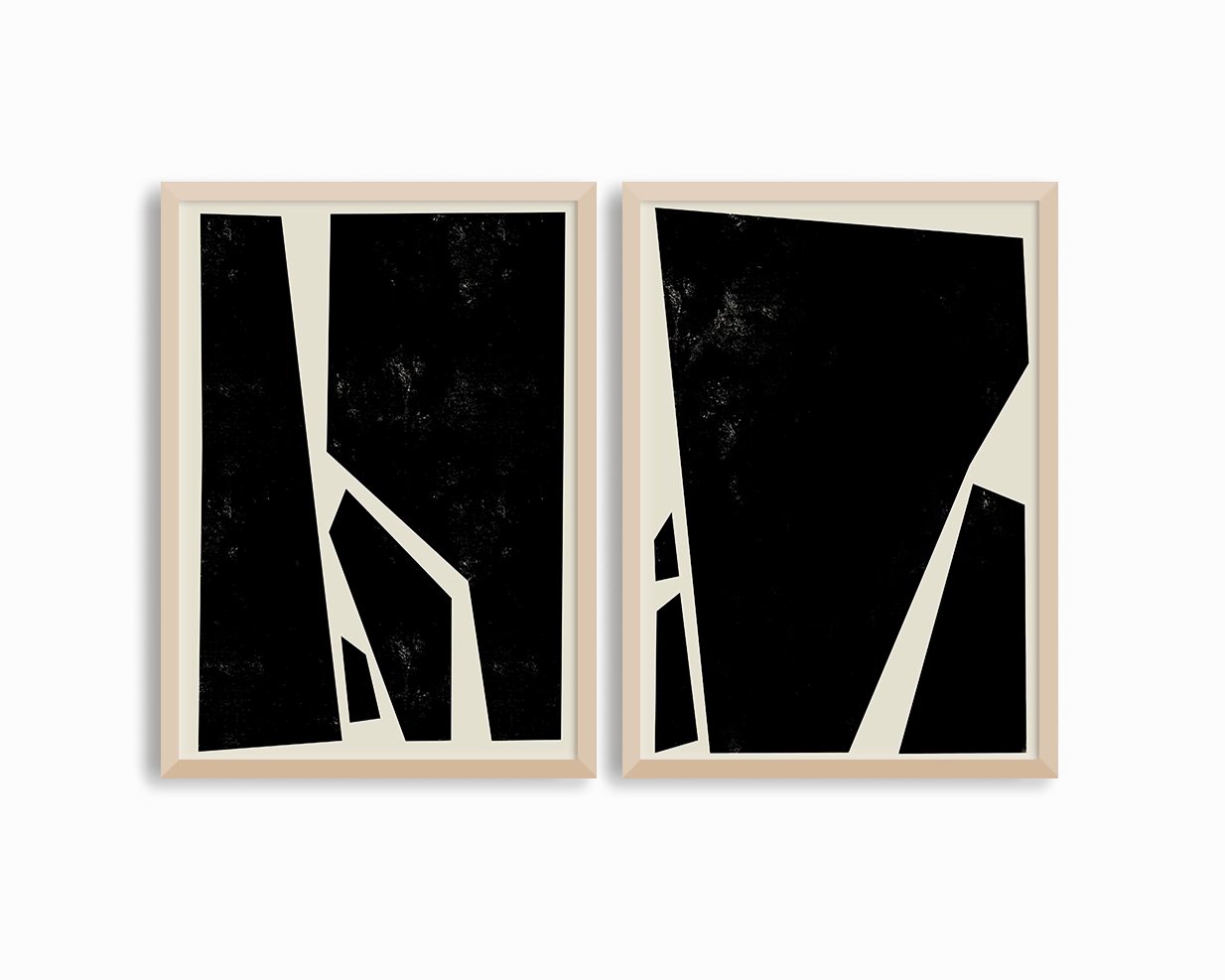 Abstract Squares Black Two Prints