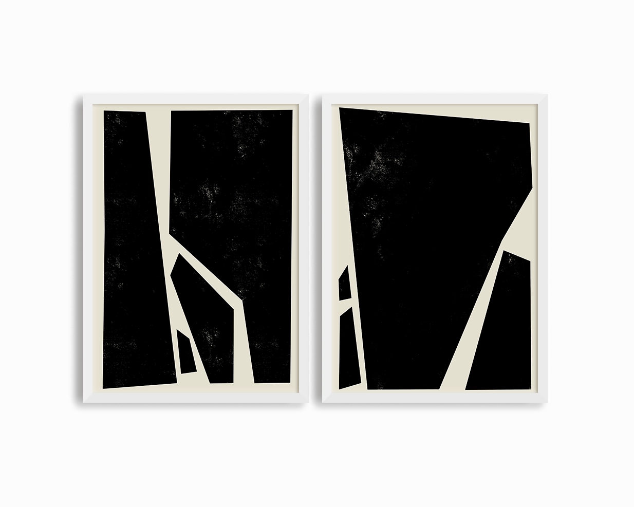 Abstract Squares Black Two Prints