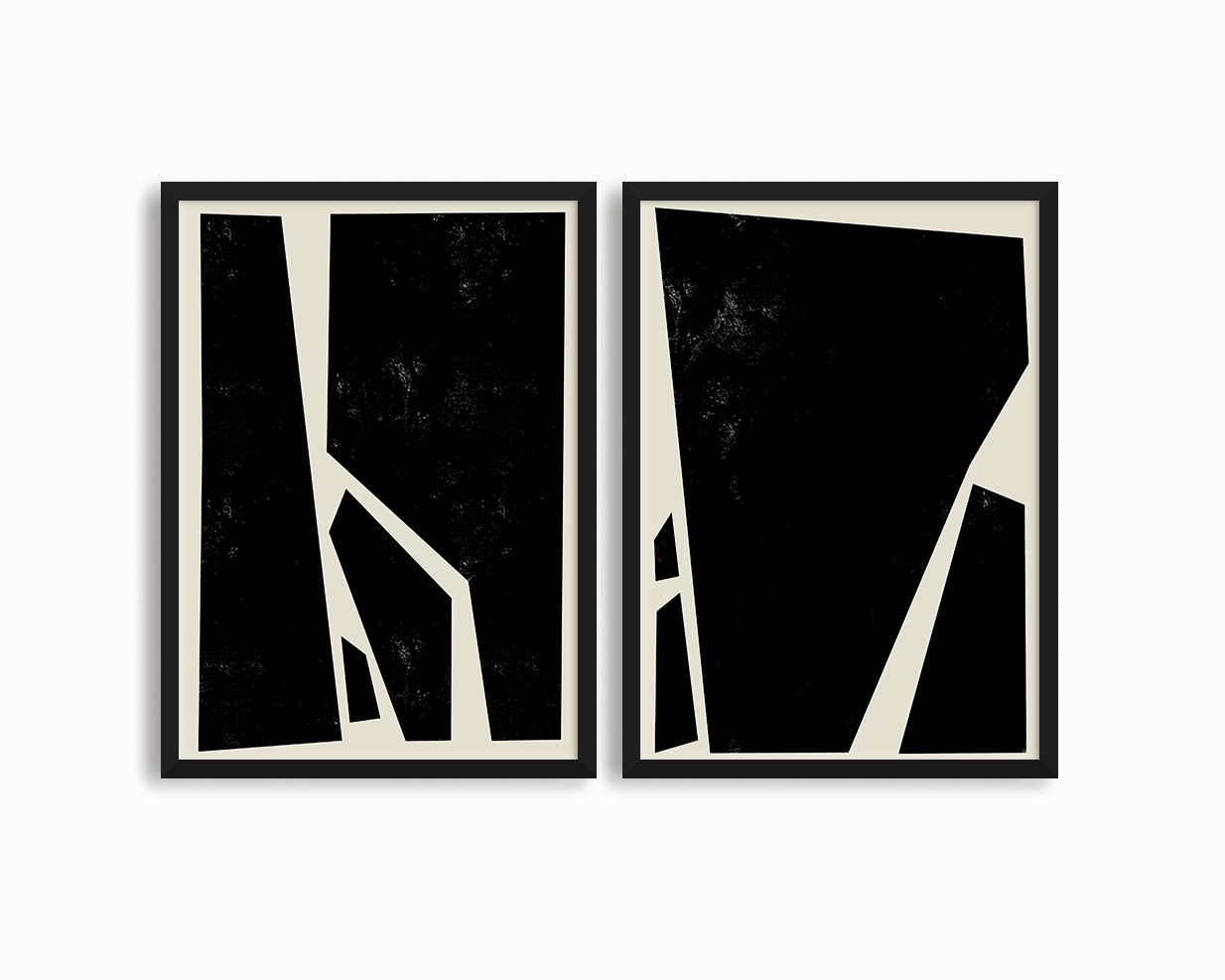 Abstract Squares Black Two Printsnordic style wall decor