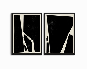 Abstract Squares Black Two Printsnordic style wall decor
